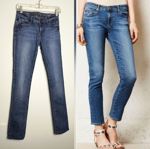 DL1961 Grace Whiskering Faded High-Rise Straight Denim Pant Women's Size 25 - Picture 1 of 6
